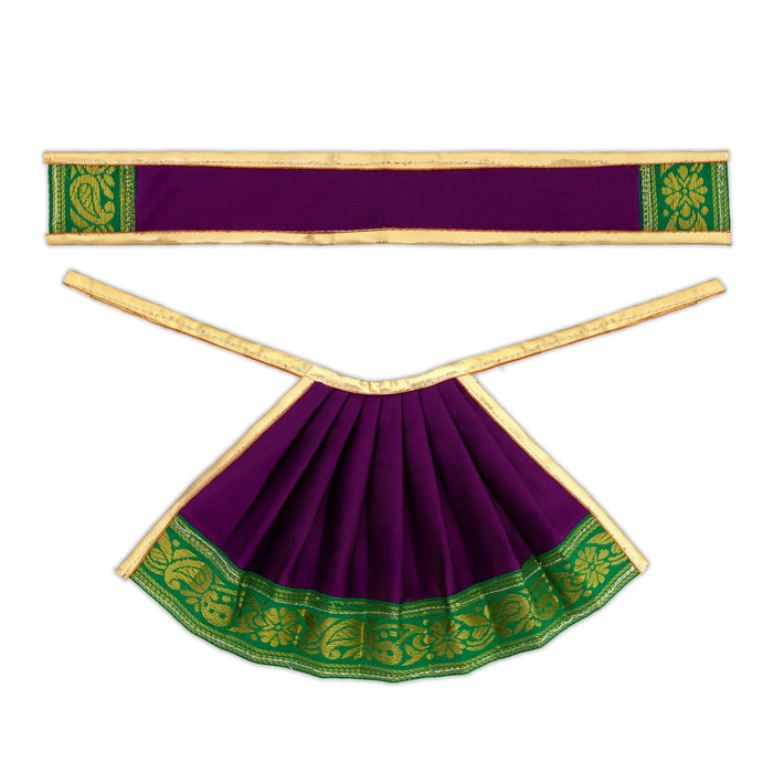 Amman pavadai - 6 inches | Deity Vastram / Devi Dress / Karishma Apoorva / Zari Border / Mata Rani Poshak - Devi Dress