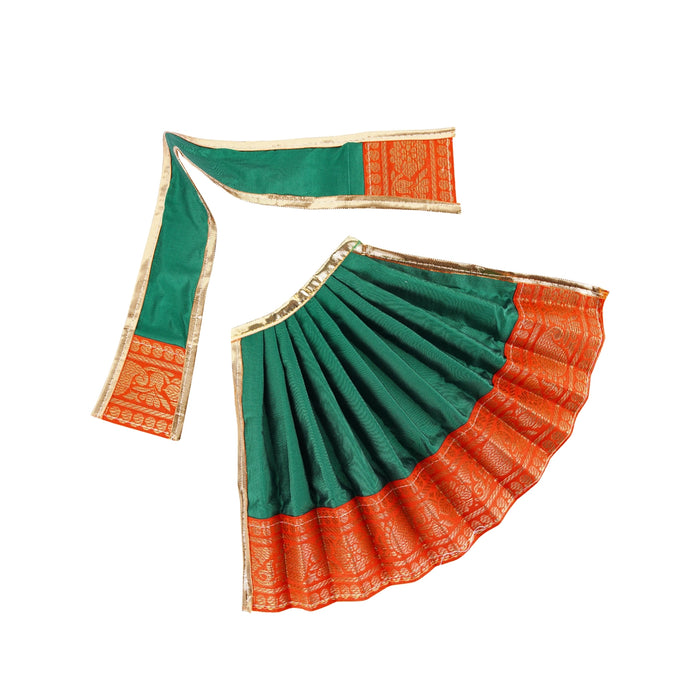 Devi Dress - 8 Inches | Karishma Apoorva Mata Rani Poshak/ Amman Pavadai/ Jari Border Devi Vastra for Deity - Devi Dress