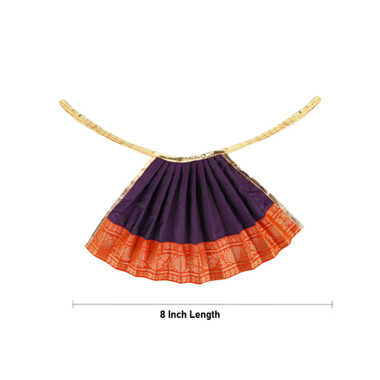 Devi Dress - 8 Inches | Karishma Apoorva Mata Rani Poshak/ Amman Pavadai/ Jari Border Devi Vastra for Deity - Devi Dress