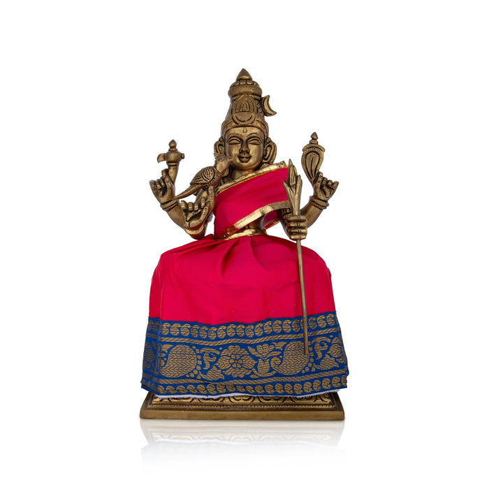 Devi Dress - 7 Inches | Karishma Apoorva Mata Dress/ Jari Border Amman Pavadai for Deity Decor - Devi Dress