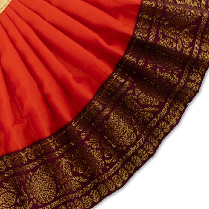 Devi Dress - 7 Inches | Karishma Apoorva Mata Dress/ Jari Border Amman Pavadai for Deity Decor - Devi Dress