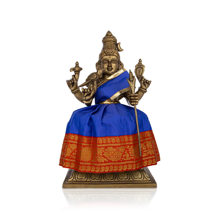 Devi Dress - 7 Inches | Karishma Apoorva Mata Dress/ Jari Border Amman Pavadai for Deity Decor - Devi Dress