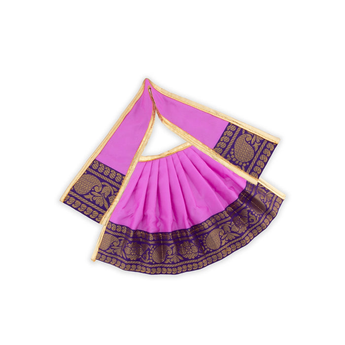 Devi Dress - 7 Inches | Karishma Apoorva Mata Dress/ Jari Border Amman Pavadai for Deity Decor - Devi Dress