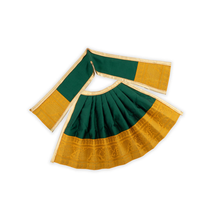 Devi Dress - 7 Inches | Karishma Apoorva Mata Dress/ Jari Border Amman Pavadai for Deity Decor - Devi Dress