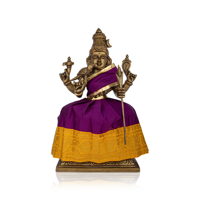 Devi Dress - 7 Inches | Karishma Apoorva Mata Dress/ Jari Border Amman Pavadai for Deity Decor - Devi Dress