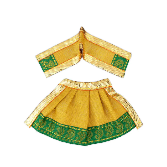 Amman pavadai - 2 inches | Deity Vastram / Devi Dress / Tissue silk / Golden Zari Border / Mata Rani Poshak - Devi Dress