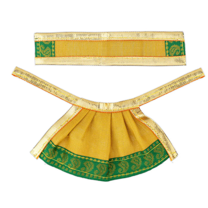 Amman pavadai - 2 inches | Deity Vastram / Devi Dress / Tissue silk / Golden Zari Border / Mata Rani Poshak - Devi Dress