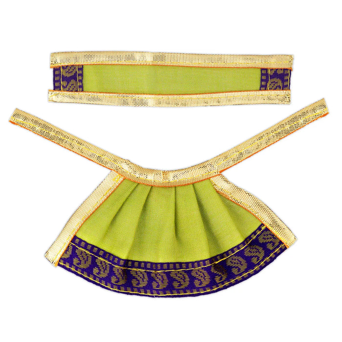 Amman pavadai - 2 inches | Deity Vastram / Devi Dress / Tissue silk / Golden Zari Border / Mata Rani Poshak - Devi Dress