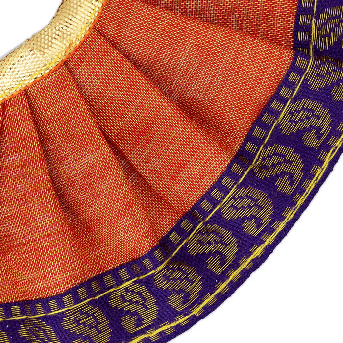 Amman pavadai - 2 inches | Deity Vastram / Devi Dress / Tissue silk / Golden Zari Border / Mata Rani Poshak - Devi Dress