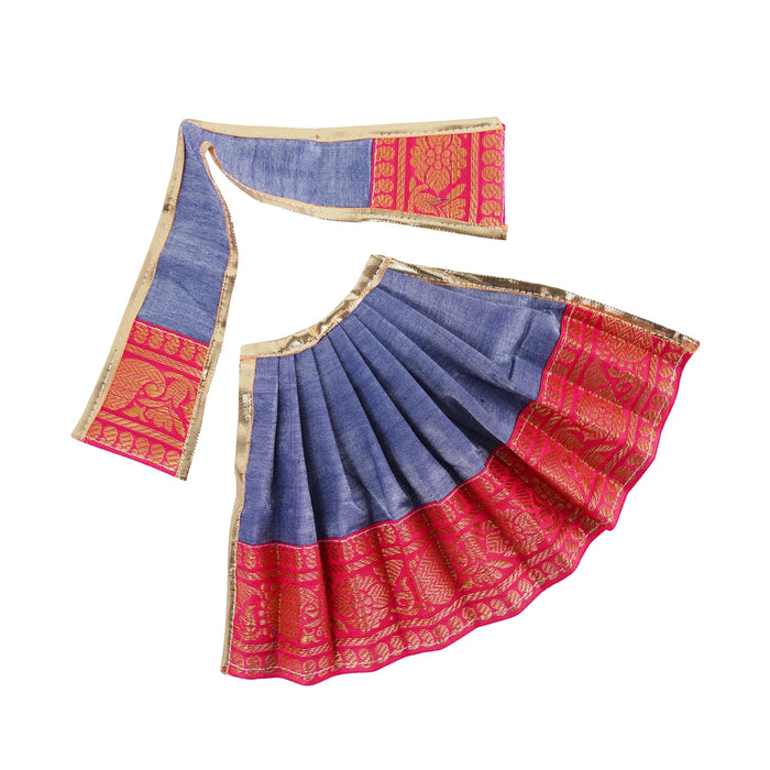 Devi Dress - 7 Inches | Tissue Silk Mata Rani Poshak/ Amman Pavadai/ Devi Vastra for Deity - Devi Dress