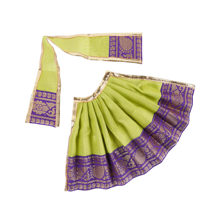 Devi Dress - 7 Inches | Tissue Silk Mata Rani Poshak/ Amman Pavadai/ Devi Vastra for Deity - Devi Dress