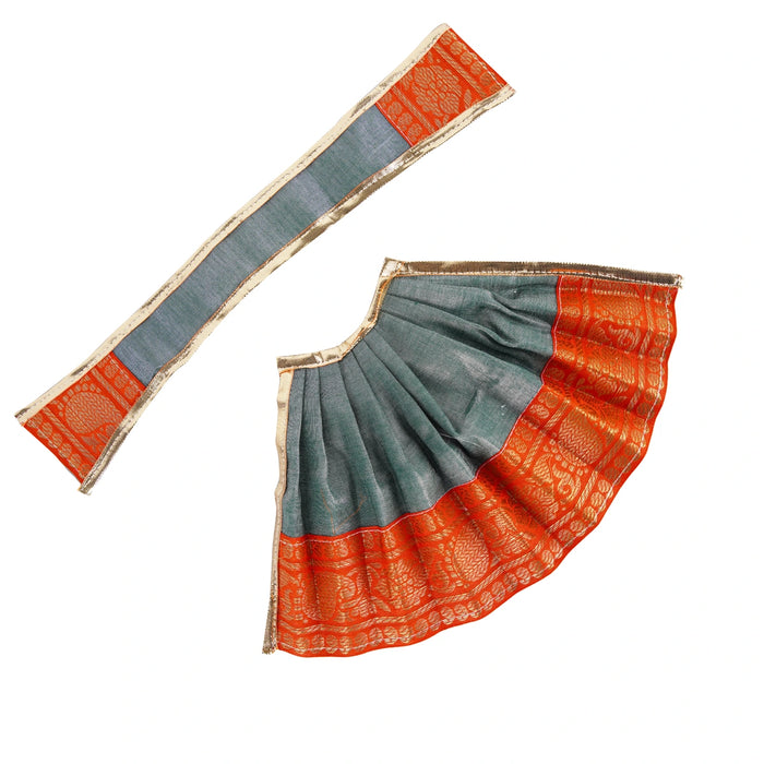 Devi Dress - 7 Inches | Tissue Silk Mata Rani Poshak/ Amman Pavadai/ Devi Vastra for Deity - Devi Dress