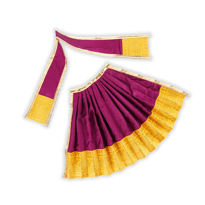 Devi Dress - 9 x 16 Inches | Karishma Apoorva Mata Rani Poshak/ Amman Pavadai/ Jari Border Devi Vastra for Deity - Devi Dress