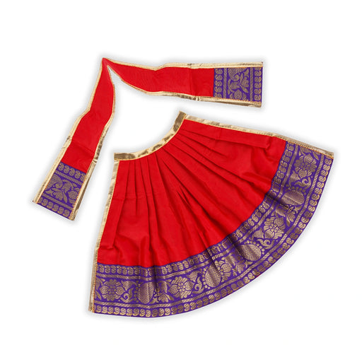 Devi Dress - 9 x 16 Inches | Karishma Apoorva Mata Rani Poshak/ Amman Pavadai/ Jari Border Devi Vastra for Deity - Devi Dress