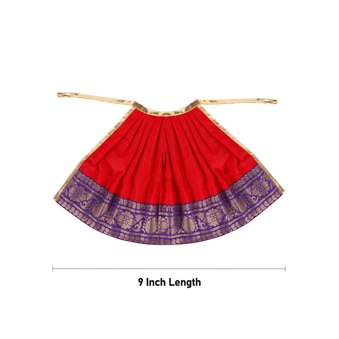 Devi Dress - 9 x 16 Inches | Karishma Apoorva Mata Rani Poshak/ Amman Pavadai/ Jari Border Devi Vastra for Deity - Devi Dress