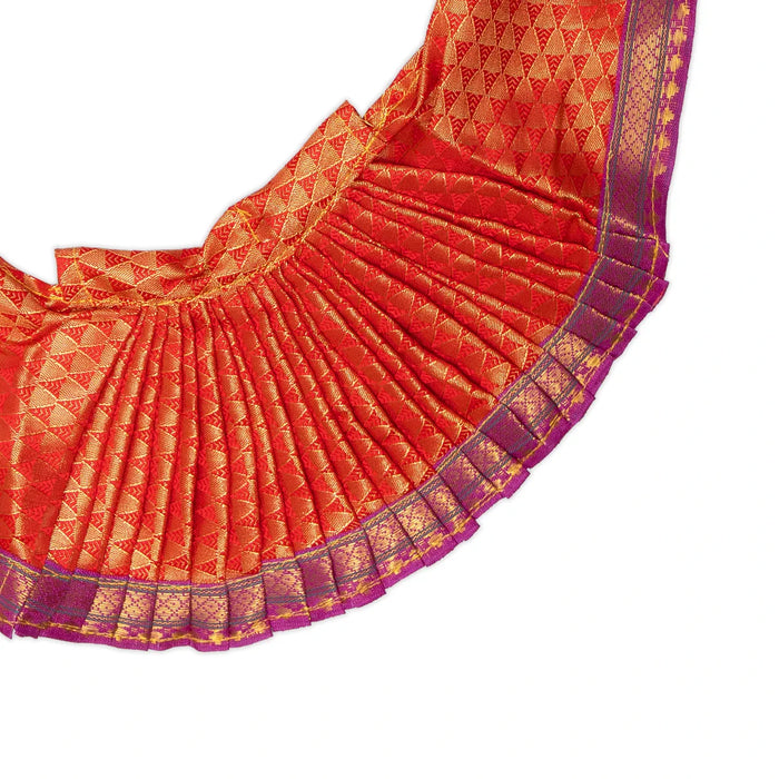 Amman Saree - 12 inches | Deity Vastram / Devi Dress / Zari Border / Mata Rani Poshak /Saree for Goddess - Devi Dress