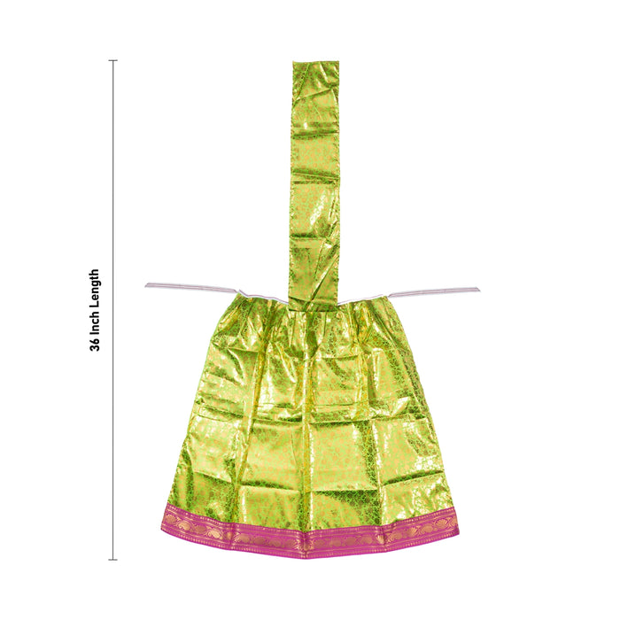 Amman pavadai Thavani - 36 Inches | Deity Vastra/ Devi Dress/ Satin Zari Border Costume/ Lehanga Patka