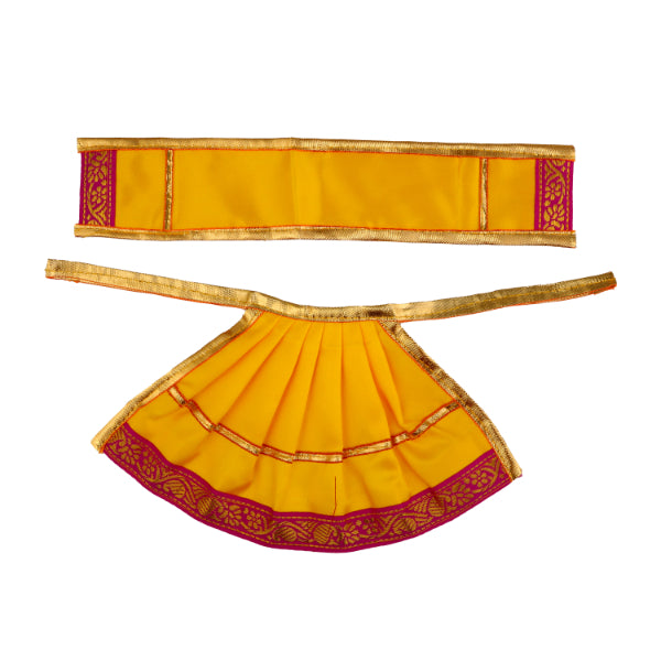 Devi Dress - 5 Inch Apoorva | Satin Apoorva Material/ Amman Pavadai/ Mata Dress for Deity/ Assorted Colour and Design - Devi Dress