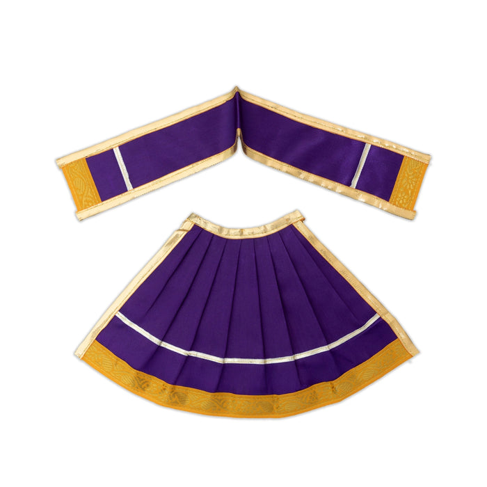 Devi Dress - 6 Inches | Satin Apoorva Mata poshak / Jari Border Amman Pavadai for Deity Decor/ Assorted