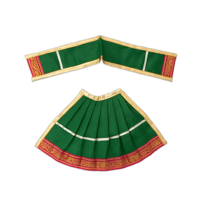 Devi Dress - 6 Inches | Satin Apoorva Mata poshak / Jari Border Amman Pavadai for Deity Decor/ Assorted