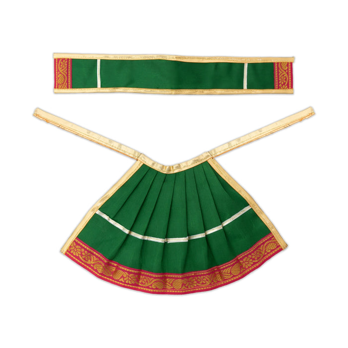 Devi Dress - 6 Inches | Satin Apoorva Mata poshak / Jari Border Amman Pavadai for Deity Decor/ Assorted