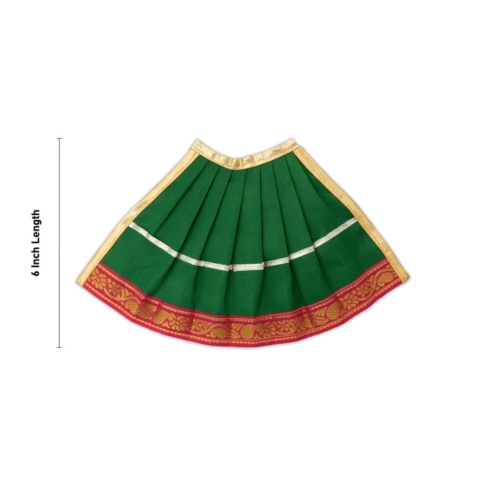 Devi Dress - 6 Inches | Satin Apoorva Mata poshak / Jari Border Amman Pavadai for Deity Decor/ Assorted