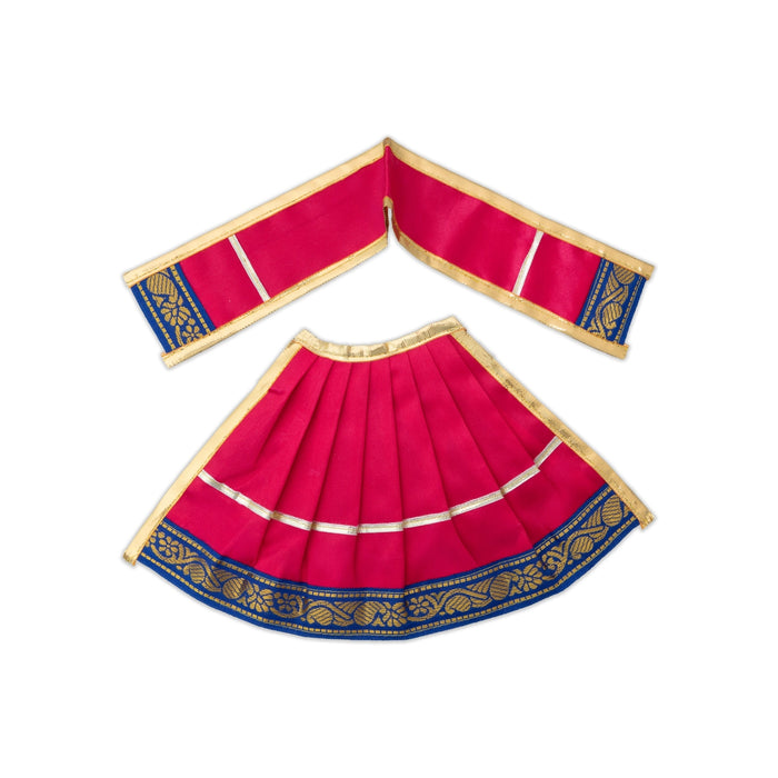 Devi Dress - 6 Inches | Satin Apoorva Mata poshak / Jari Border Amman Pavadai for Deity Decor/ Assorted