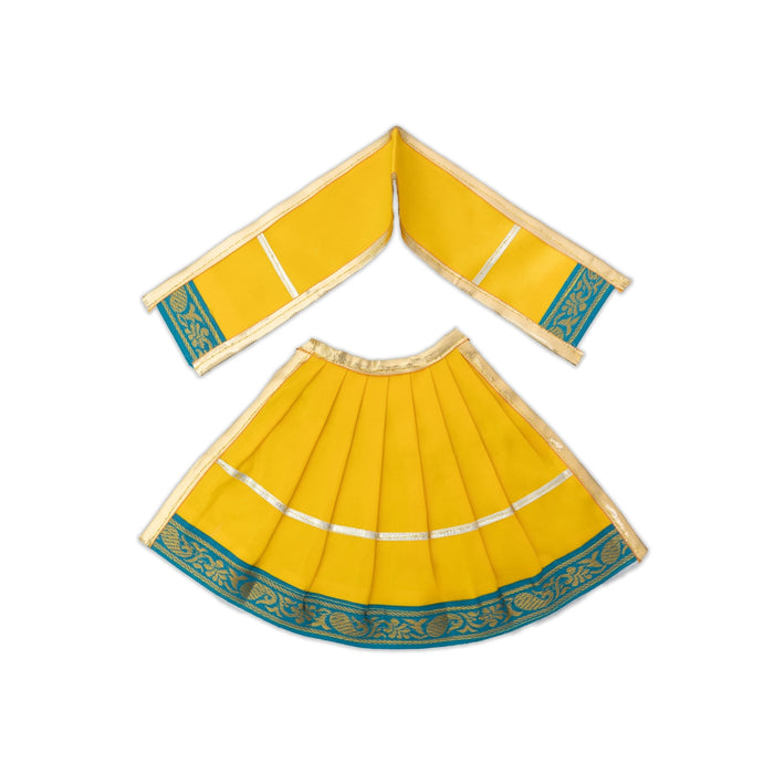 Devi Dress - 6 Inches | Satin Apoorva Mata poshak / Jari Border Amman Pavadai for Deity Decor/ Assorted