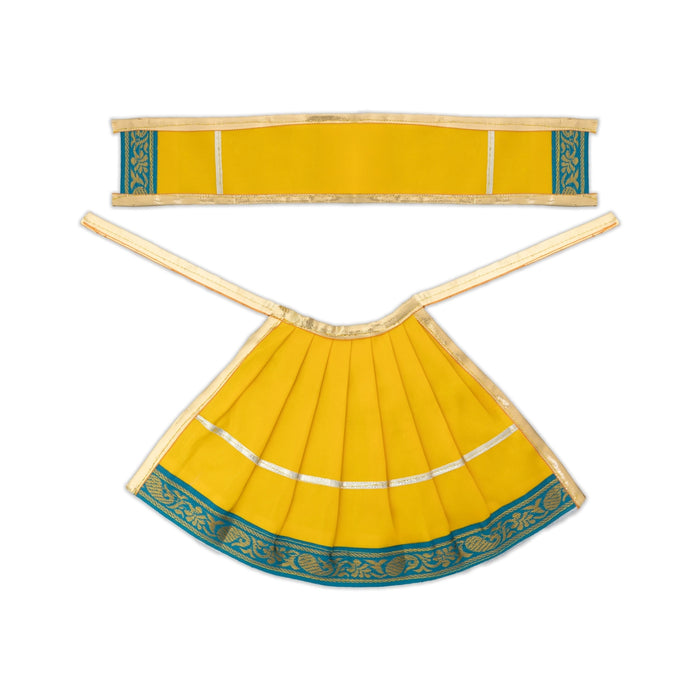 Devi Dress - 6 Inches | Satin Apoorva Mata poshak / Jari Border Amman Pavadai for Deity Decor/ Assorted