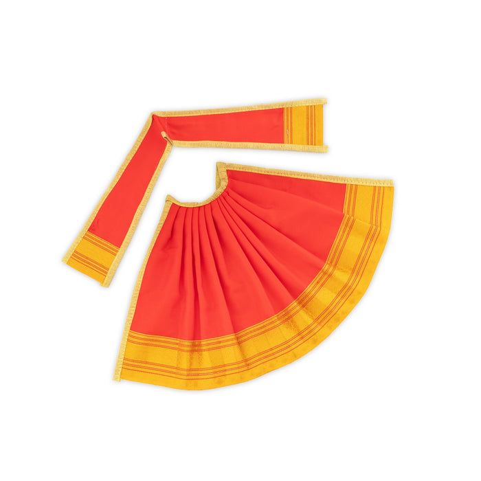 Amman Pavadai - 7 x 12 Inches | Satin Apoorva Mata poshak / Jari Border Devi Dress for Deity Decor/ Assorted
