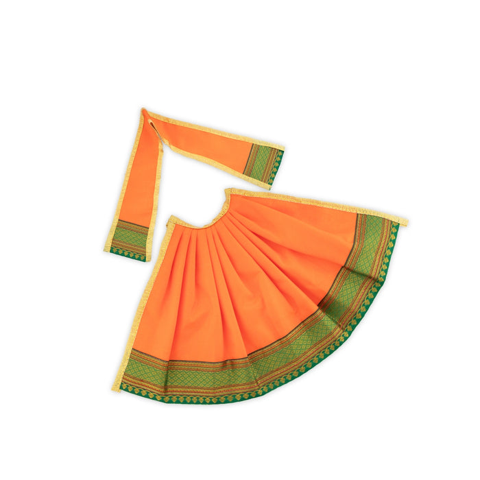 Amman Pavadai - 7 x 12 Inches | Satin Apoorva Mata poshak / Jari Border Devi Dress for Deity Decor/ Assorted