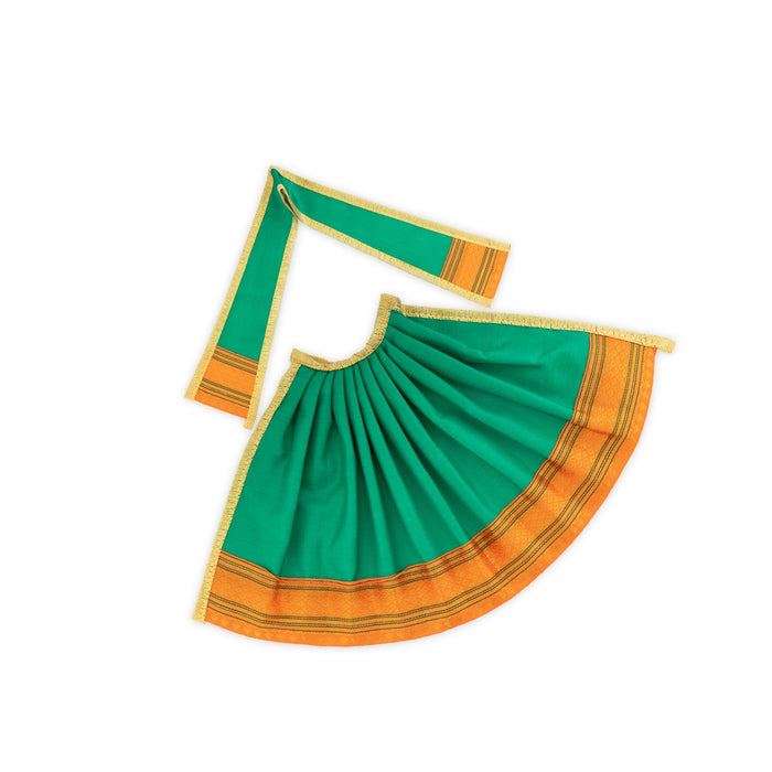Amman Pavadai - 7 x 12 Inches | Satin Apoorva Mata poshak / Jari Border Devi Dress for Deity Decor/ Assorted