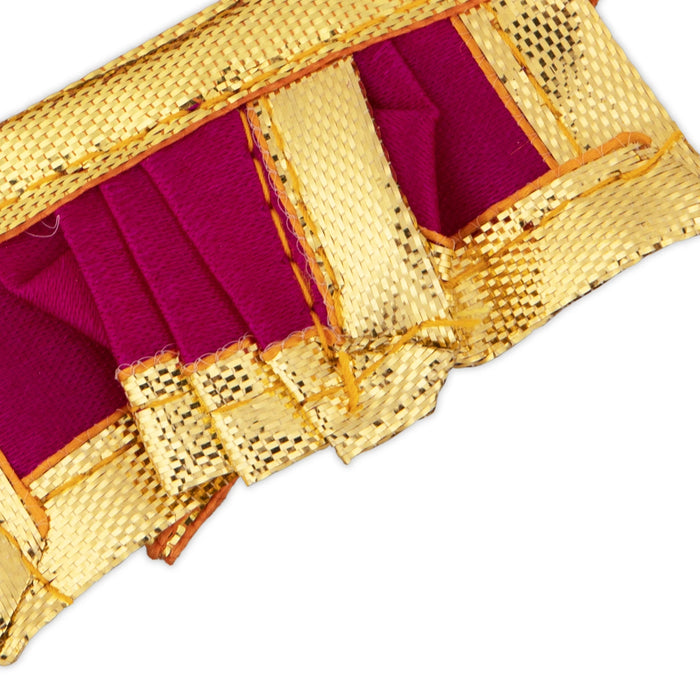 Panchakacham - 1 x 2 Inches | Dhoti/ Satin with Jari Border Panchagajam for Deity/ Assorted Colour - Bhagwan Vastra