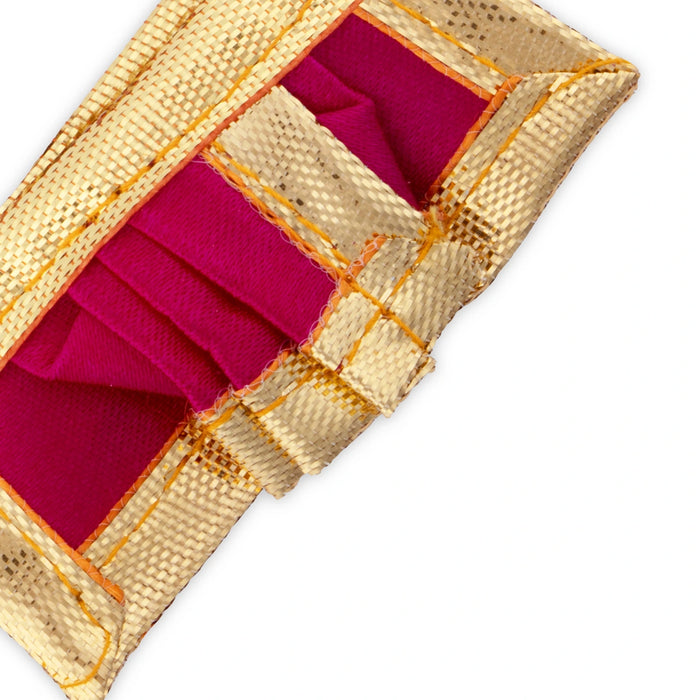 Panchakacham - 1 x 2 Inches | Dhoti/ Satin with Jari Border Panchagajam for Deity/ Assorted Colour - Bhagwan Vastra