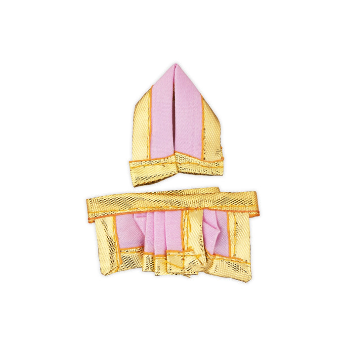 Panchakacham - 1 x 2 Inches | Dhoti/ Satin with Jari Border Panchagajam for Deity/ Assorted Colour - Bhagwan Vastra