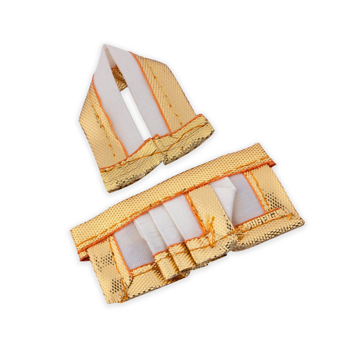 Panchakacham - 1 x 2 Inches | Dhoti/ Satin with Jari Border Panchagajam for Deity/ Assorted Colour - Bhagwan Vastra