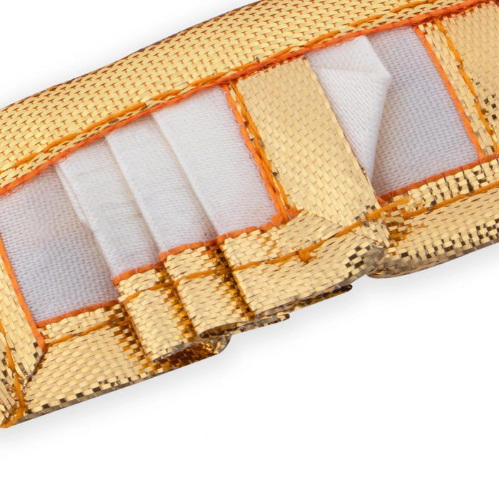 Panchakacham - 1 x 2 Inches | Dhoti/ Satin with Jari Border Panchagajam for Deity/ Assorted Colour - Bhagwan Vastra