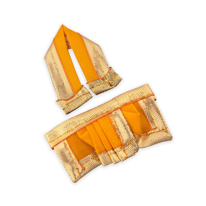 Panchakacham - 1 x 2 Inches | Dhoti/ Satin with Jari Border Panchagajam for Deity/ Assorted Colour - Bhagwan Vastra