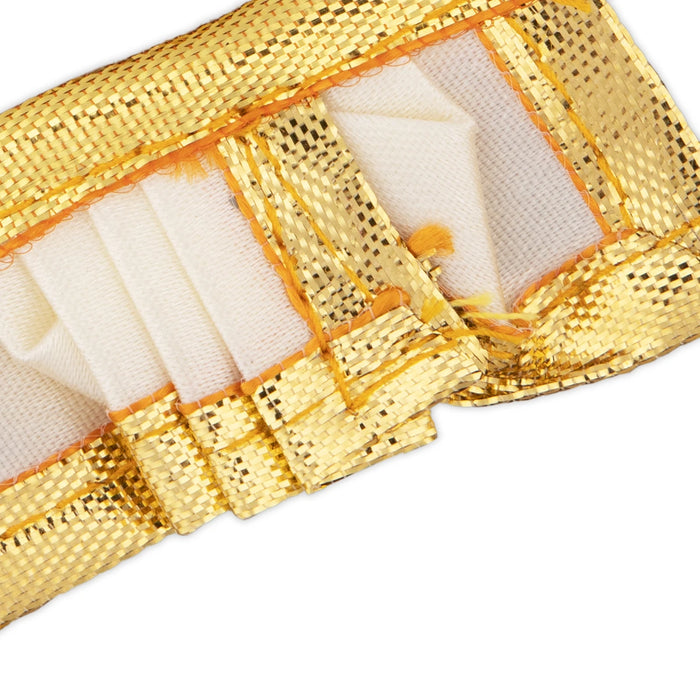 Panchakacham - 1 x 2 Inches | Dhoti/ Satin with Jari Border Panchagajam for Deity/ Assorted Colour - Bhagwan Vastra