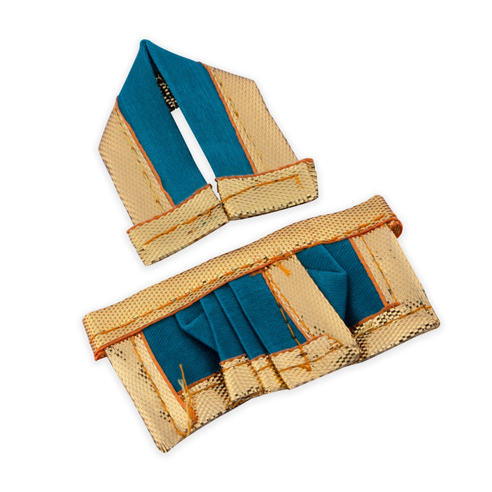 Panchakacham - 1 x 2 Inches | Dhoti/ Satin with Jari Border Panchagajam for Deity/ Assorted Colour - Bhagwan Vastra