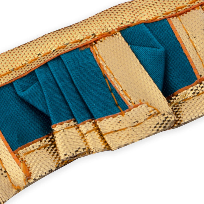 Panchakacham - 1 x 2 Inches | Dhoti/ Satin with Jari Border Panchagajam for Deity/ Assorted Colour - Bhagwan Vastra