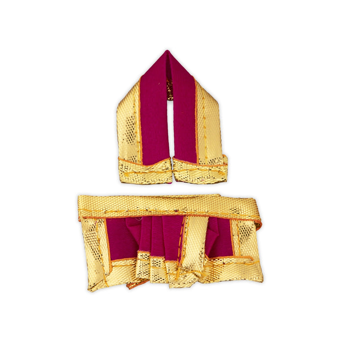 Panchakacham - 1 x 2 Inches | Dhoti/ Satin with Jari Border Panchagajam for Deity/ Assorted Colour - Bhagwan Vastra