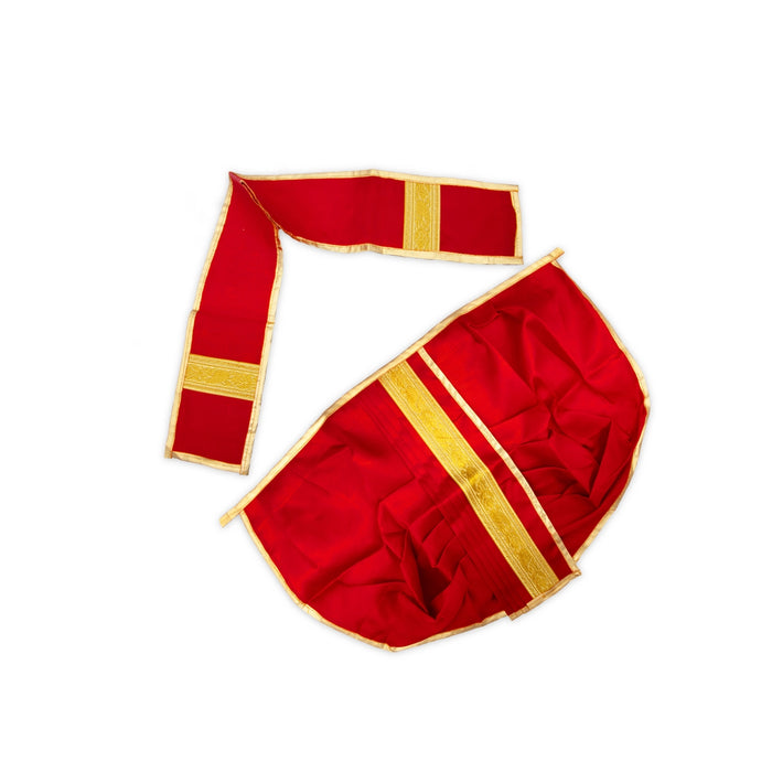 Panchakacham - 12 Inches | Satin With Jari Border Dhoti / Panchakajam for Deity Decor/ Assorted