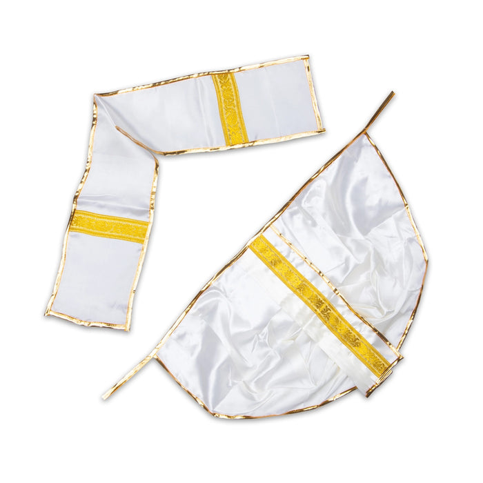 Panchakacham - 15 Inches | Jari Border Dhoti / Satin Panchakajam for Deity/ Assorted