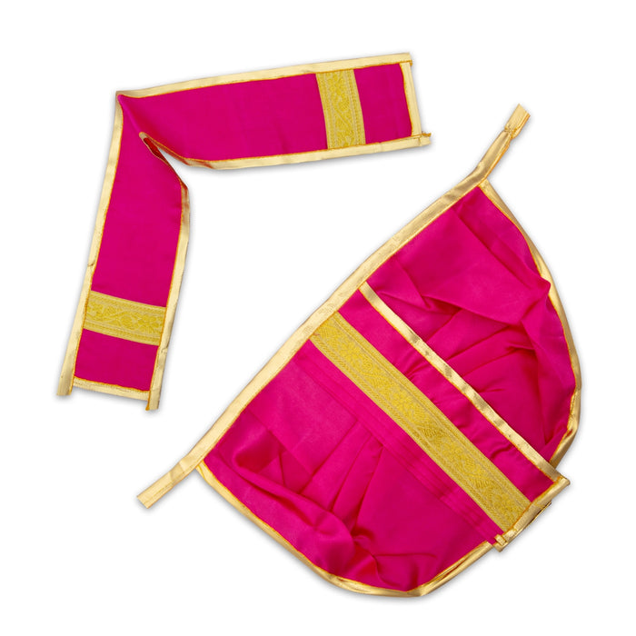 Panchakacham - 8 x 11 Inches | Jari Border Dhoti / Satin Panchakajam for Deity Decor/ Assorted