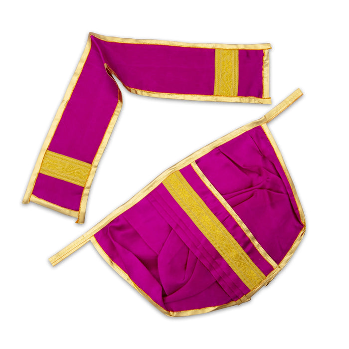 Panchakacham - 8 x 11 Inches | Jari Border Dhoti / Satin Panchakajam for Deity Decor/ Assorted