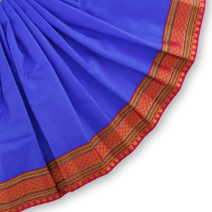 Devi Dress - 9 x 7 Inches | Satin Apoorva Mata Rani Poshak/ Jari Border Design Amman Pavadai for Deity - Devi Dress