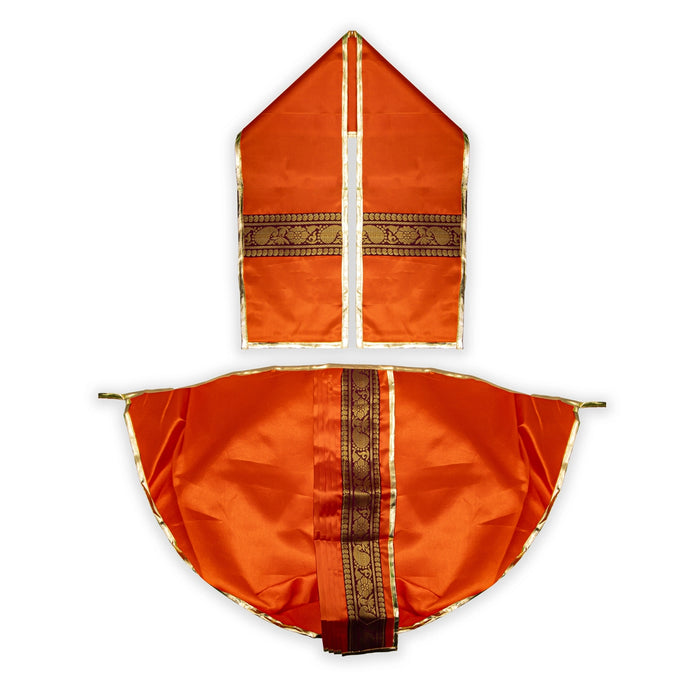 Panchakacham - 21 x 18 Inches | Jari Border Dhoti / Satin Panchakajam for Deity Decor/ Assorted