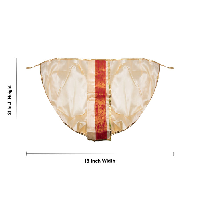 Panchakacham - 21 x 18 Inches | Jari Border Dhoti / Satin Panchakajam for Deity Decor/ Assorted