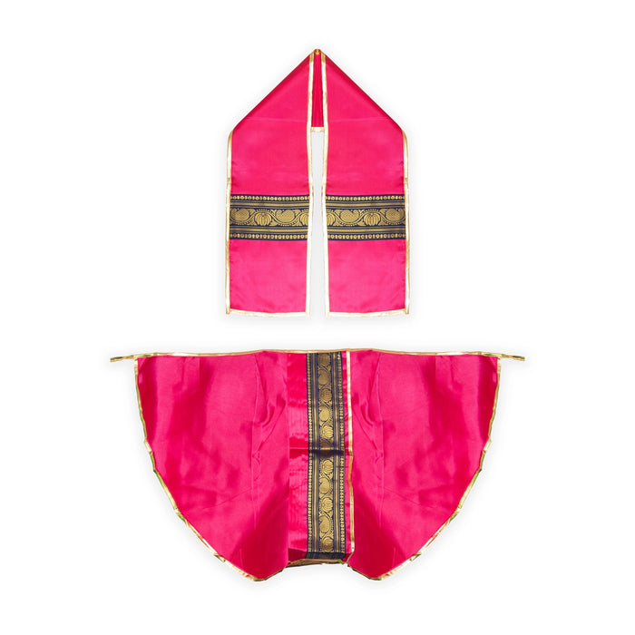 Panchakacham - 24 x 20 Inches | Satin With Jari Border Dhoti / Panchakajam for Deity/ Assorted